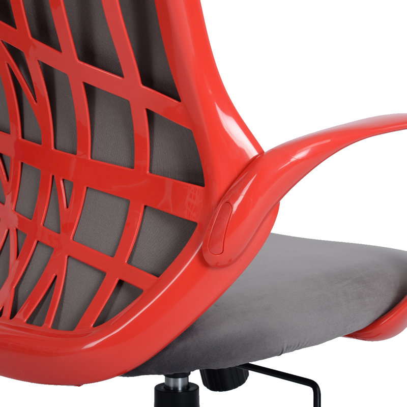 Petworth Velvet Office Chair, Grey/Red