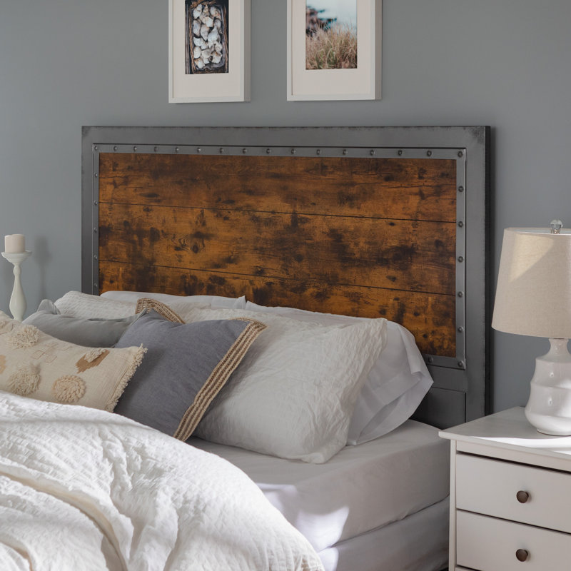 Alanha Queen Size Panel Headboard with Nailhead Trim
