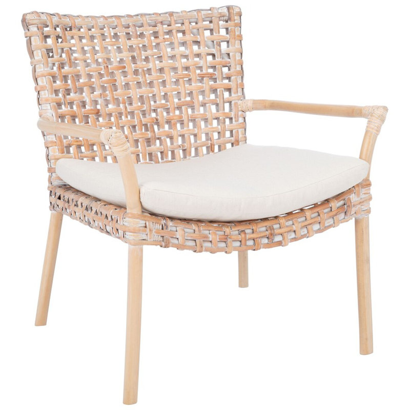Miltenberger Rattan Accent Chair W/ Cushion, Natural