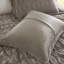 Édredon en fausse fourrure unie double / grand gris avec 2 taies décoratives-120252373-120252374