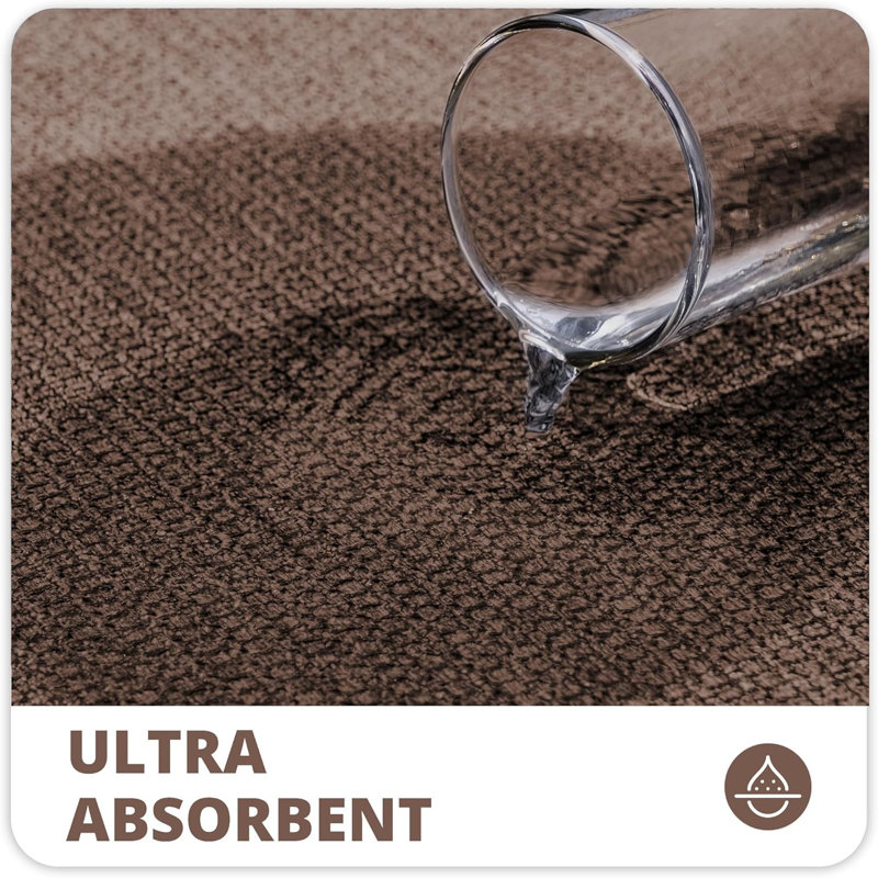 Tapis de bain ultra minces lavables à la machine, 24 x 36 inch, Brun