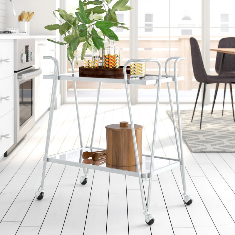 Metal Bar Cart, Silver