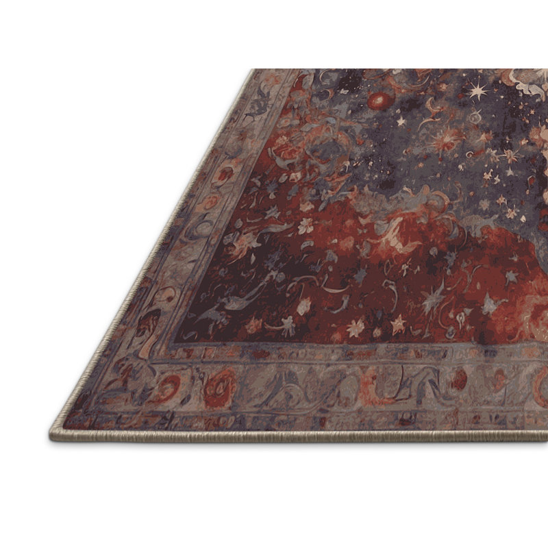Tapis brun soyeux et moelleux, Rond 4 pi
