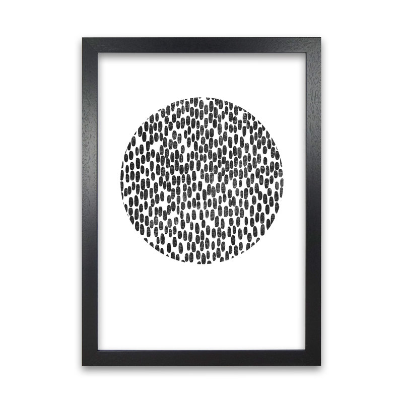 Mid Century Dots Circle Original - Print, Black Frame, 42cm H x 30cm W x 3cm D