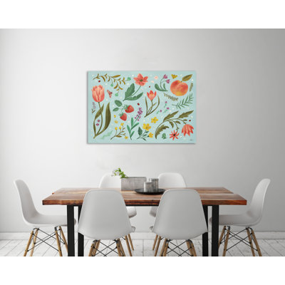 "Spring Botanical I", toile tendue par Janelle Penner