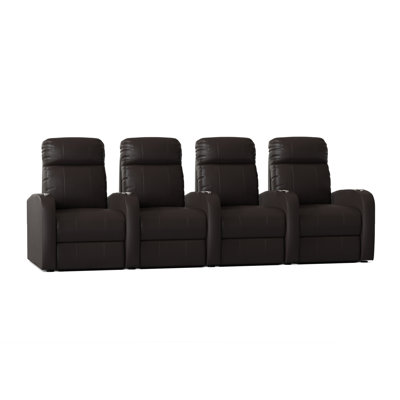Upholstered Home Theater Seating with Cup Holder