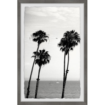 Palm Trees and the Sea 1 Piece Single Picture Frame Wall Art