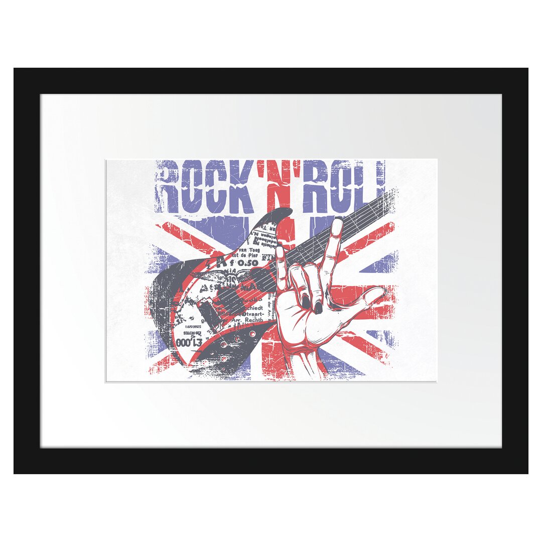 Gerahmtes Poster Rock N Roll Light