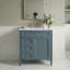Meuble-lavabo bleu 30 po avec lavabo supérieur, meuble-lavabo moderne simple à 2 tiroirs et tiroir basculant-131217630-131413125