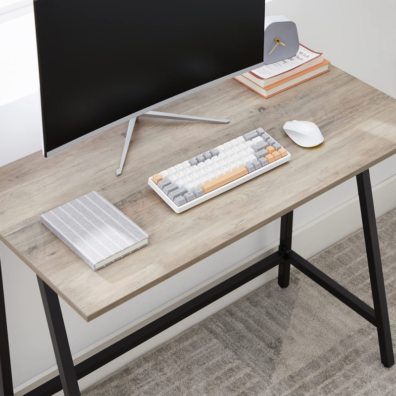 Mariners Metal Base Writing Desk, Greige