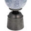 Frosted Textured Glass Vase for Table Home Decor - Elongated Tall Flower Vase Design Accent for Living Room Styling and Display - Blue & Silver-1213080982