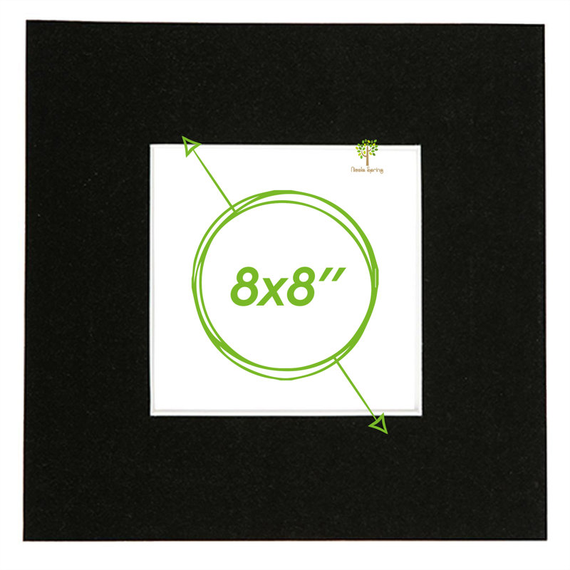 Bevelled Shadow Box Picture Frame with Mat, 20cm H x 20cm W x 0.5cm D, Black