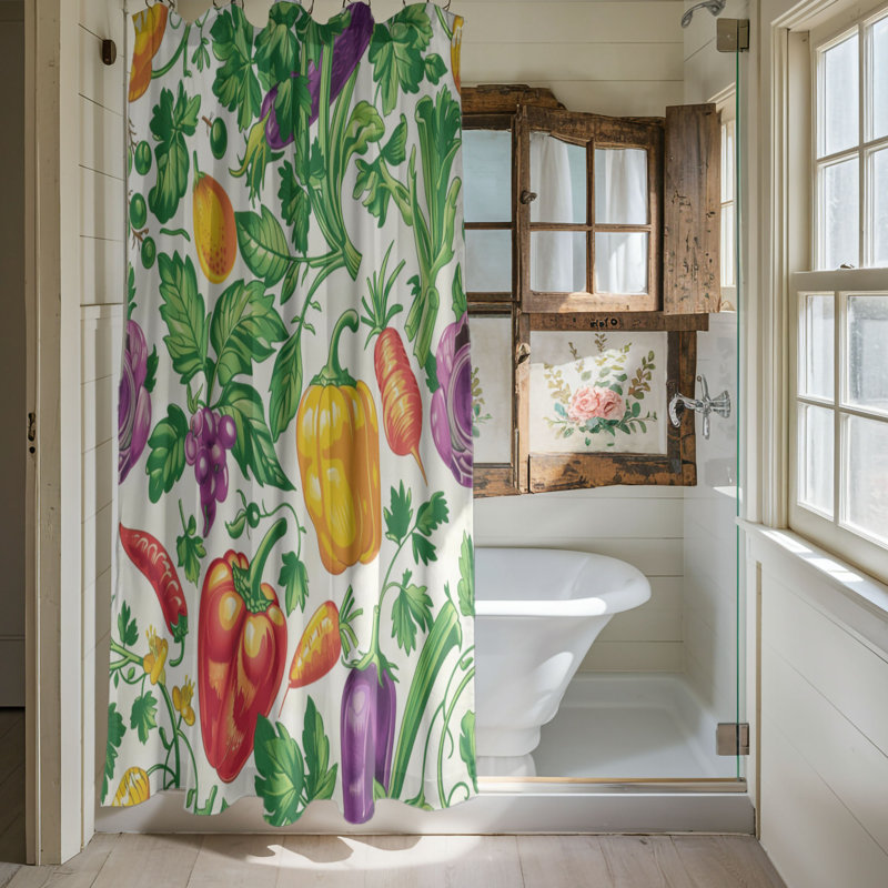 Spring Chard - Rideau de douche Premium, H 74 po x l 71 po