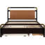 Grand lit plateforme avec 2 grands tiroirs et un lit gigogne pour une chambre confortable-993488827