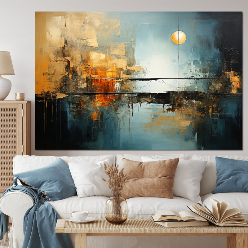 Teal Orange Bold Energy I - Dams, art mural encadré