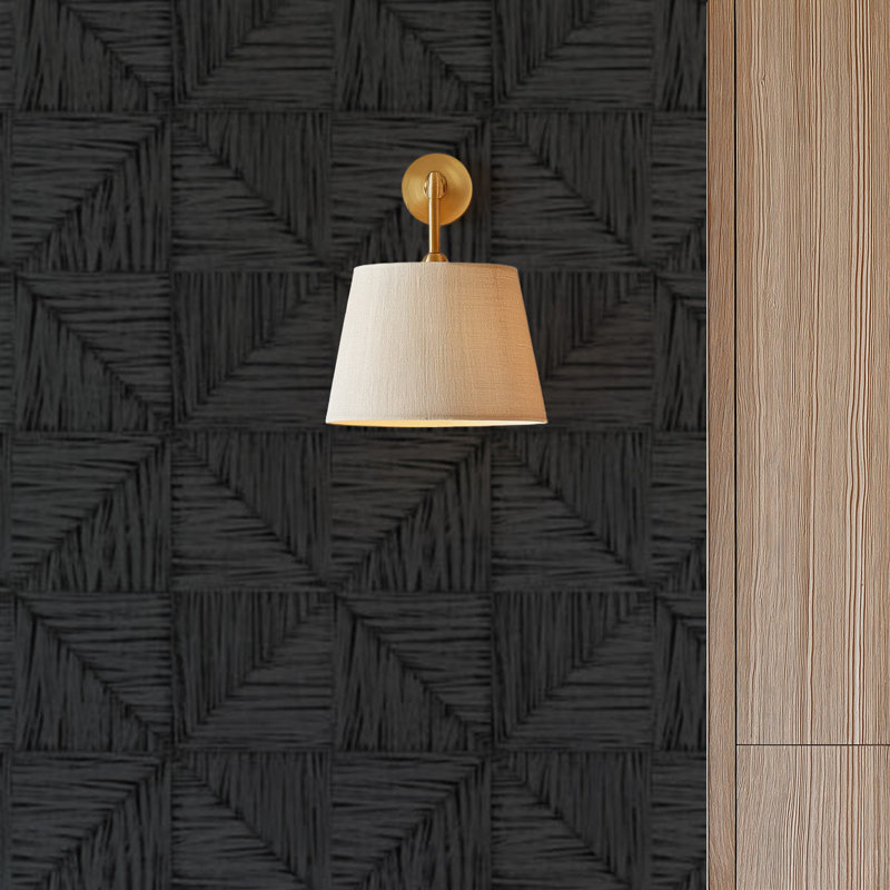 Parquet Small - Wallpaper by Norman Wyatt Home, Onyx, Faux Grasscloth, Non-Pasted