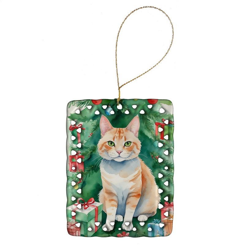 Ornement en porcelaine Ural Rex, Chat Ural Rex 7269