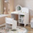 Kids Vanity Table With Mirror And Chair, Wooden Children's Dressing Makeup Desk With Storage Shelves, Study And Activity Table For Girls And Boys, Playroom Bedroom Furniture