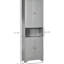 Armoire à linge de salle de bain avec tablette réglable et comptoir - Unité de rangement à finition grise avec tablettes de l 23,5 po x P 11,81 po