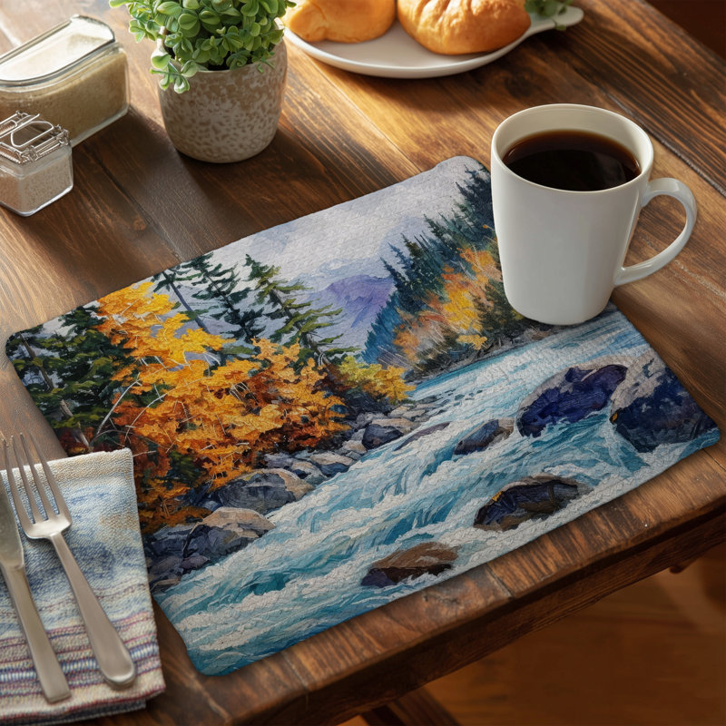 Blue Braided Polyester Placemat - Rapids | Home Decor Essential