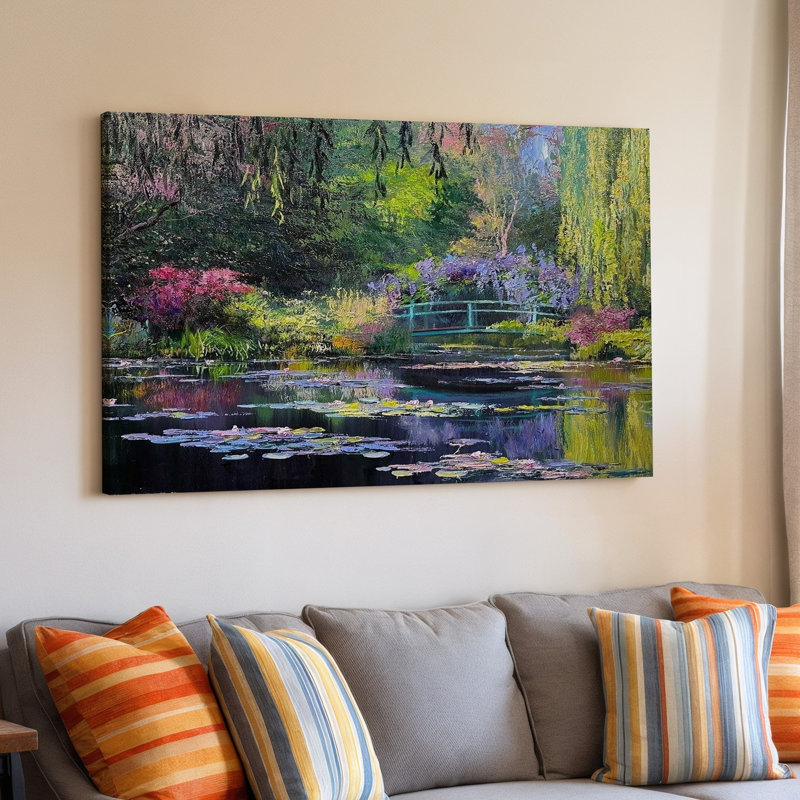 Reproduction d'art sur toile Serene Garden Pond, 11 x 14 in