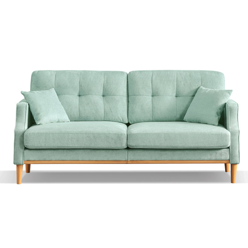 Canapé Living Space 3 places avec tissu imperméable, port de charge USB, Bleu