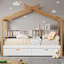 Alajos House Bed  With Two Drawers And Bookshelf Storage Space-348747375