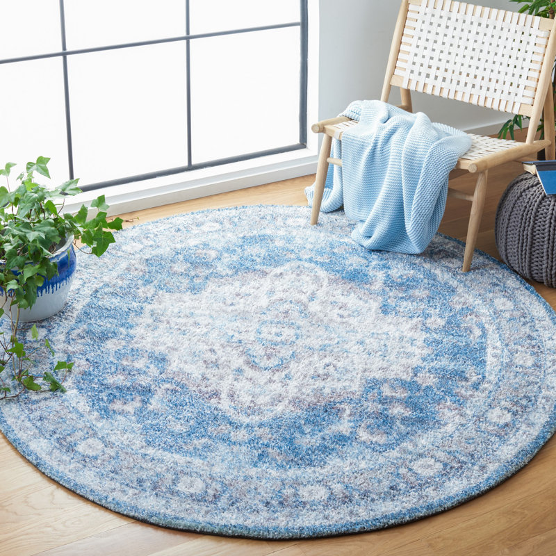 Hand Tufted Performance Oriental Rug, Round 6'