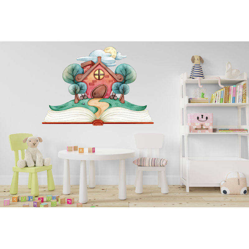 Décalcomanie de bibliothèque pour arbre de maison de conte de fées, art mural, H 57 po x l 40 po