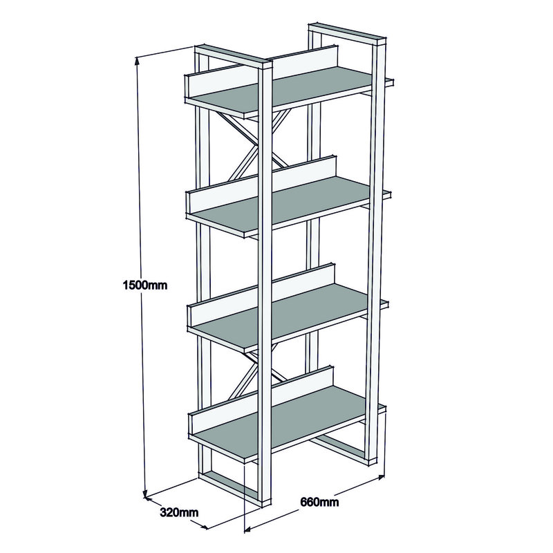 Modern Walnut Bookshelf with Metal Frame, 25.0 x 59.1 x 11.8 inches | 100% Melamine Coated Particle Board, Thickness: 0.7 inches | Numerous Shelves, Wall-Mountable, Stylish Storage Solution for Home & Office