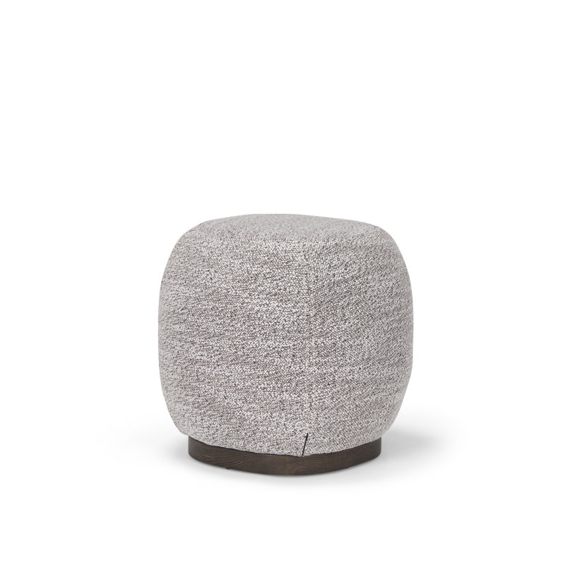 Pouf rond de 18,1 po de largeur, Gris, Gris foncé