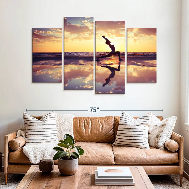 Kerrick yoga au coucher du soleil, H 42 po x l 68 po
