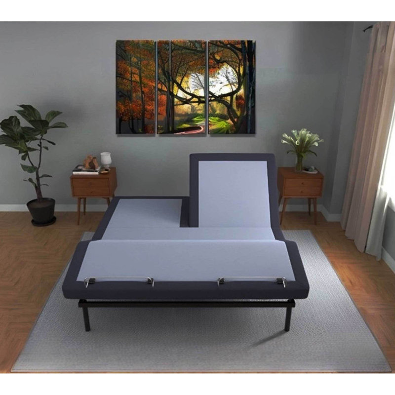 Queen Size Adjustable Bed Base Bt3000 - Head And Foot Adjustment, Wireless Remote With Programmable Positions, Chargers, , 3 Preset Positions  Tv/Zero Gravity/Lounge , Strong Massage, Led Lights,