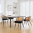 19.3" H Boucle Fabric Upholstered Modern Dining Chairs With Black Metal Frame and Cane Back-627499821-610176289