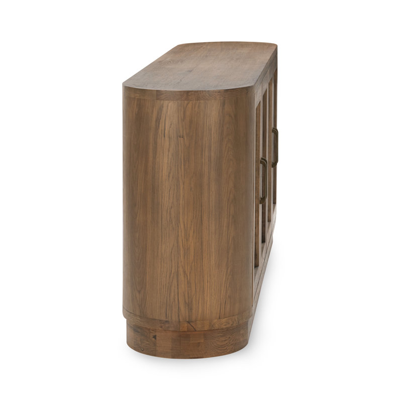 Vander 78" Oak Veneer Wood Buffet Sideboard, Tawny Brown