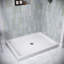 Base de douche en acrylique blanc mat avec drain central 48 po x 36 po Streamline-118934448-118934449