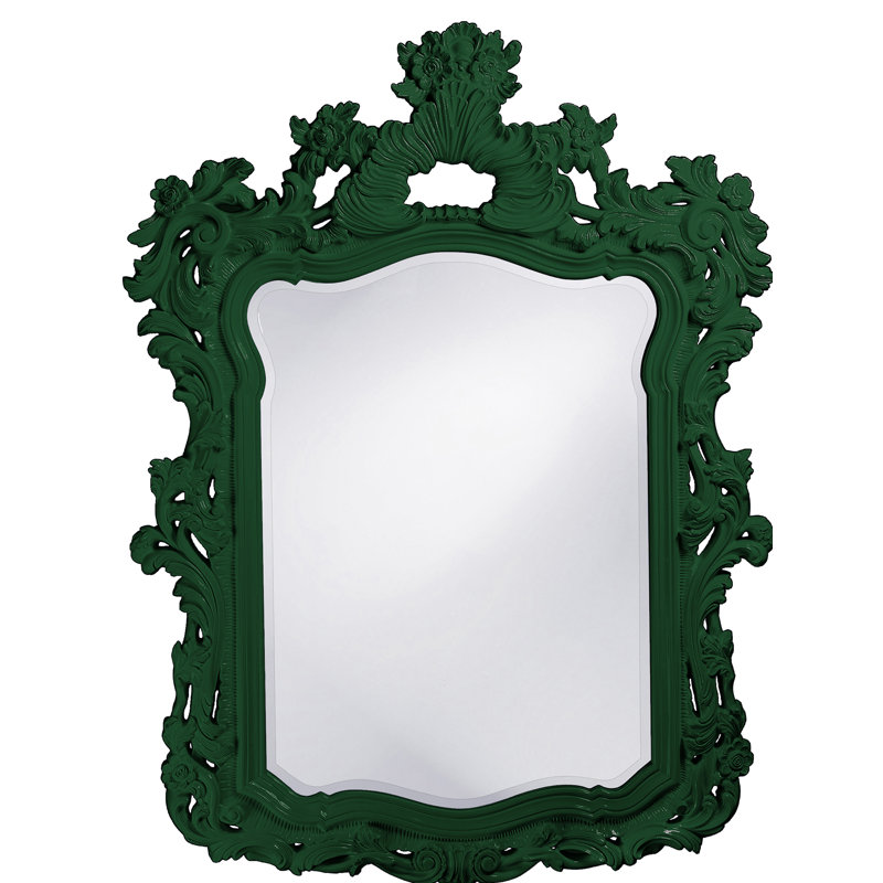 Cilegon Ornate Framed Wall and Vanity Mirror, Hunter Green