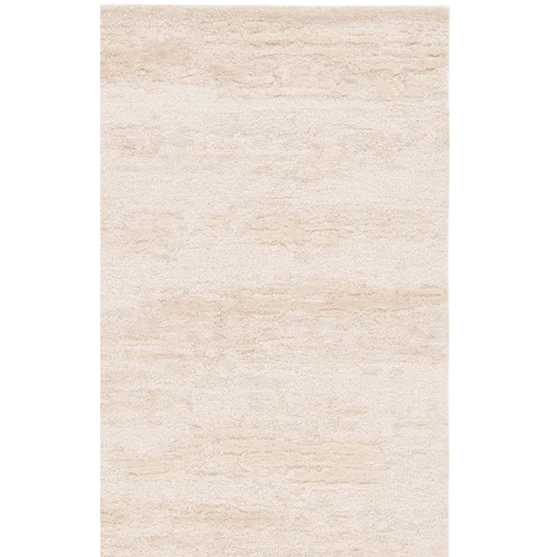 Lacie Ebony Hand Tufted Wool/Cotton Abstract Rug in Beige, Rectangle 4' x 6'