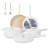 Ceramic Cookware Set, 15 PCS Pots And Pans Set Non Stick With Removable Handles, Non Toxic Induction Kitchen Cookware Sets, Oven Safe PFAS/PTFE/PFOA Free Cream