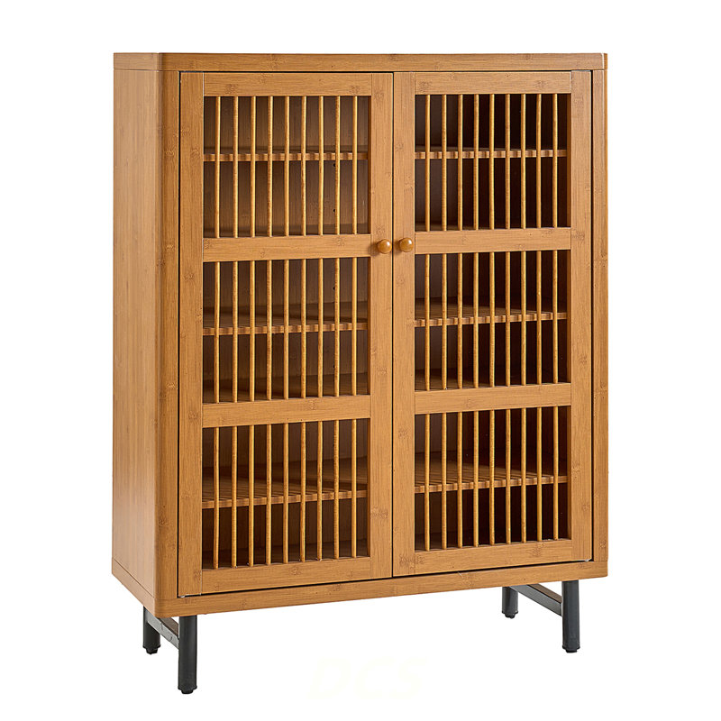 Shoe Cabinet With Shutter Doors, 6-Tier Entryway Shoe Cabinet With Adjustable Shelves, Wooden Modern Rack Organizer For Entryway, Hallway, Closet, Living Room, Walnut, Shoe Storage