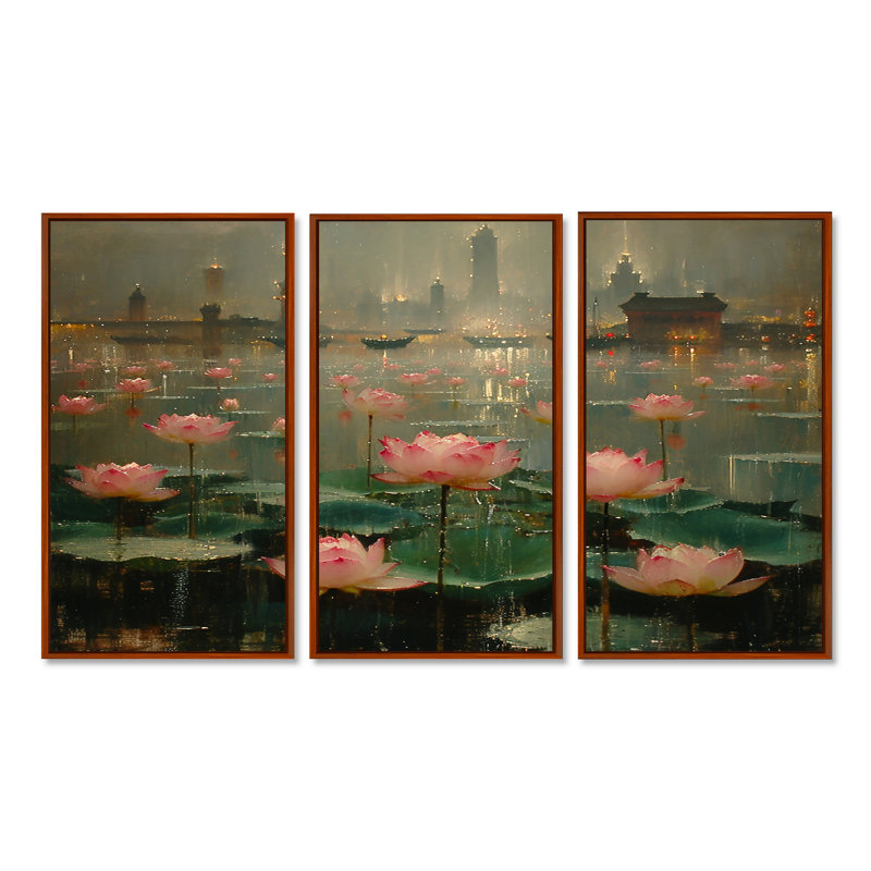 Alfred - Ensemble de salon Lotus, H 28 po x l 36 po x P 1 po, Cadre flottant brun