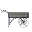 24.4X12.6X15.4" Rustic Black Trolley Cart Plant Stand, Planter