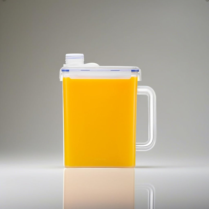 Carafe d'eau en plastique sans poignée BPA avec couvercle à visser Aqua