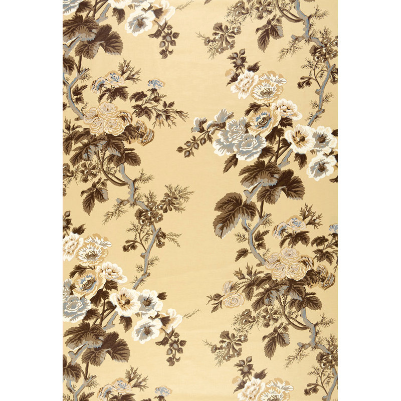 Pyne Hollyhock Fabric, Tobacco