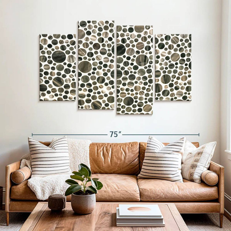 Avery Round Stone Tiles, 42" H x 68" W