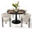 Ensemble de table de salle à manger pour 4 personnes avec table ronde et 4 chaises rembourrées en velours-1332190072