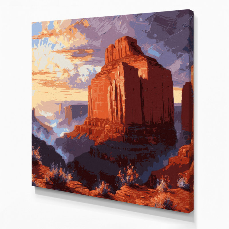 Art mural sur toile, "Sunrise 99", Southwestern, H 12 po x l 12 po