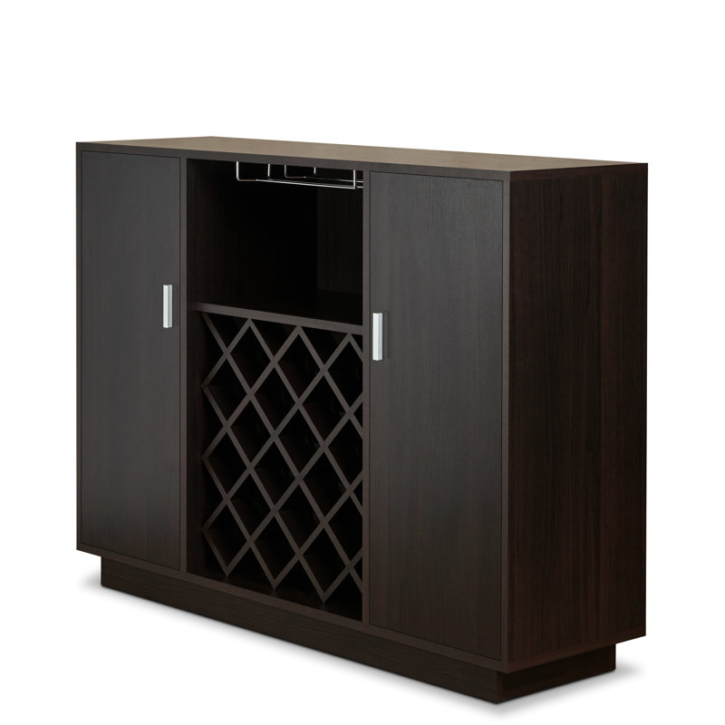 Armoire à vin pour 18 bouteilles - porte-gobelet, bois composite, qualité à la mode dans 18 bouteilles en matériau synthétique, forme moderne