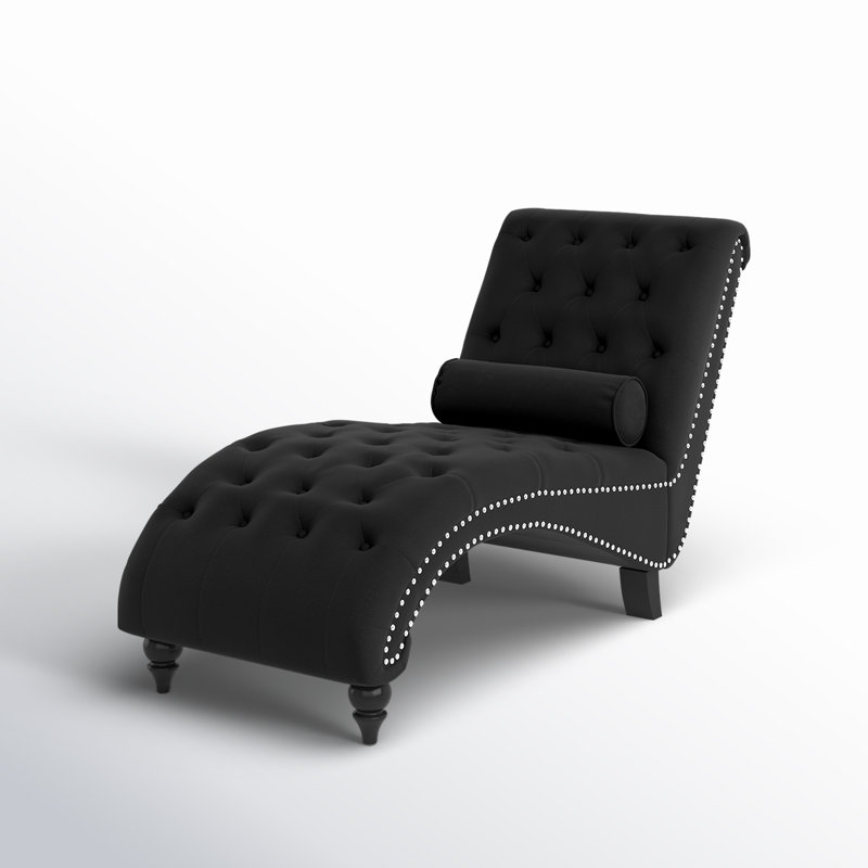 Chaise longue sans accoudoirs Ameerat, Velours noir