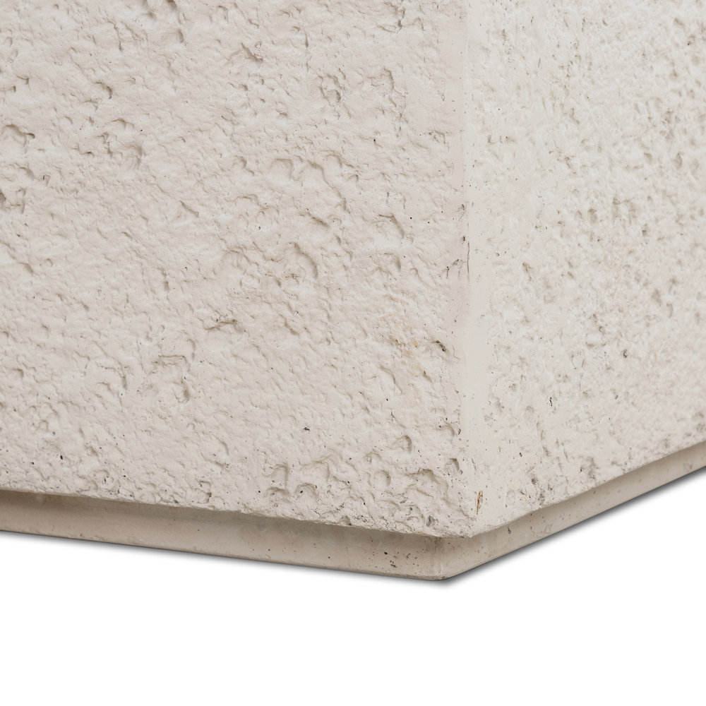 Aubrey 65'' Concrete Outdoor Coffee Table, Blanc White